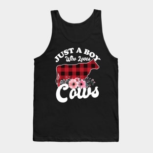 Just a Boy Who Loves Cows Tank Top